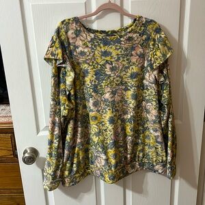 LC Lauren Conrad Floral Plush Sweater Women’s Plus Size 3XL